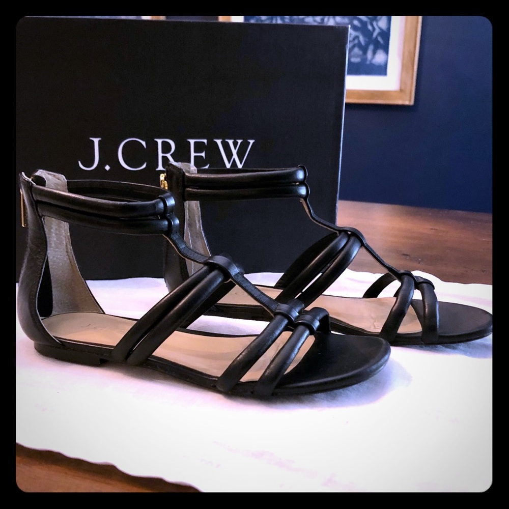 J. Crew Black Back Zip Zandals